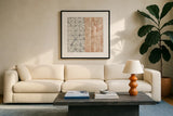 Maki Tile VII by Kathrine Lovell. Displayed in a glass frame with matte in a clean modern living room. Available as an archival giclee rolled canvas, fine art paper, or poster print. SKU 55283a.