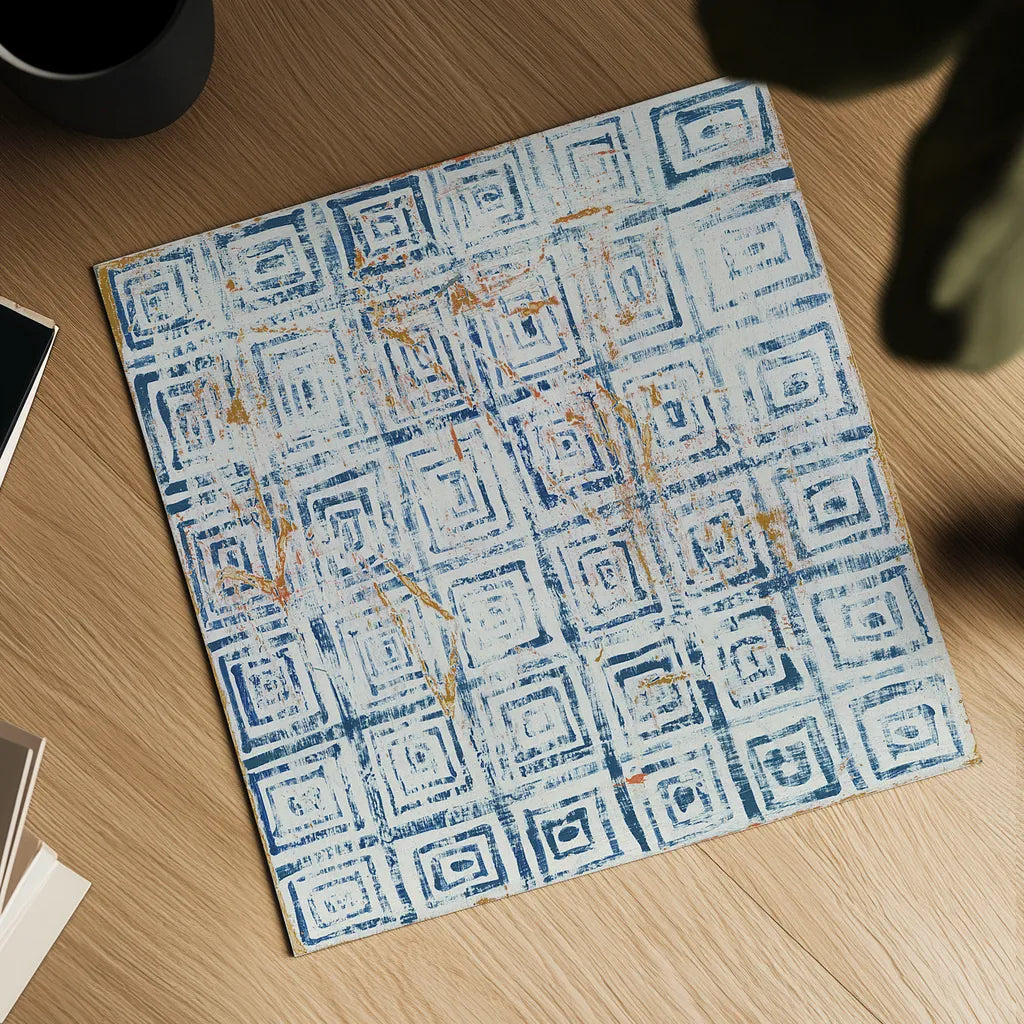 Maki Tile XIII by Kathrine Lovell. Shown as a detailed flat fine art print, highlighting archival giclee quality. Available as an archival giclee rolled canvas, fine art paper, or poster print. SKU 24429a.