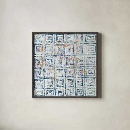 Maki Tile XIII by Kathrine Lovell. Shown in a sleek black glass frame for a contemporary gallery look. Available as an archival giclee rolled canvas, fine art paper, or poster print. SKU 24429a.