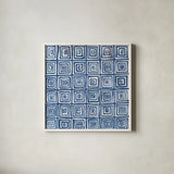 Maki Tile XIV by Kathrine Lovell. Shown in a crisp white glass frame for a clean and minimalist style. Available as an archival giclee rolled canvas, fine art paper, or poster print. SKU 24430a.
