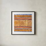Mix and Match I by Kathrine Lovell. Shown in a sleek black glass frame for a contemporary gallery look. Available as an archival giclee rolled canvas, fine art paper, or poster print. SKU 84975a.