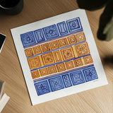 Mix and Match II by Kathrine Lovell. Shown as a detailed flat fine art print, highlighting archival giclee quality. Available as an archival giclee rolled canvas, fine art paper, or poster print. SKU 84976a.