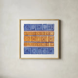 Mix and Match II by Kathrine Lovell. Shown in a natural wood glass frame for a timeless modern aesthetic. Available as an archival giclee rolled canvas, fine art paper, or poster print. SKU 84976a.