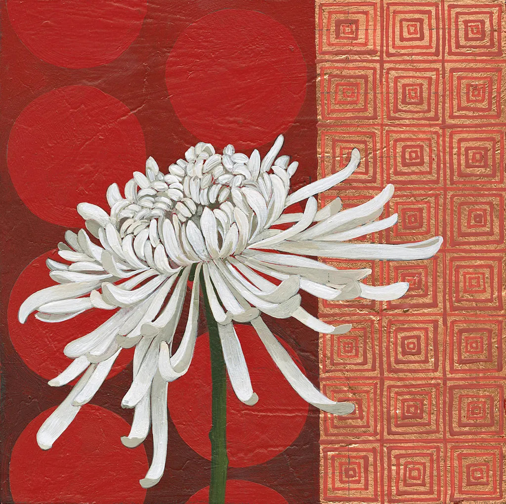 Morning Chrysanthemum II by Kathrine Lovell. SKU 28129a. Archival Giclee Fine art print for wall decor.