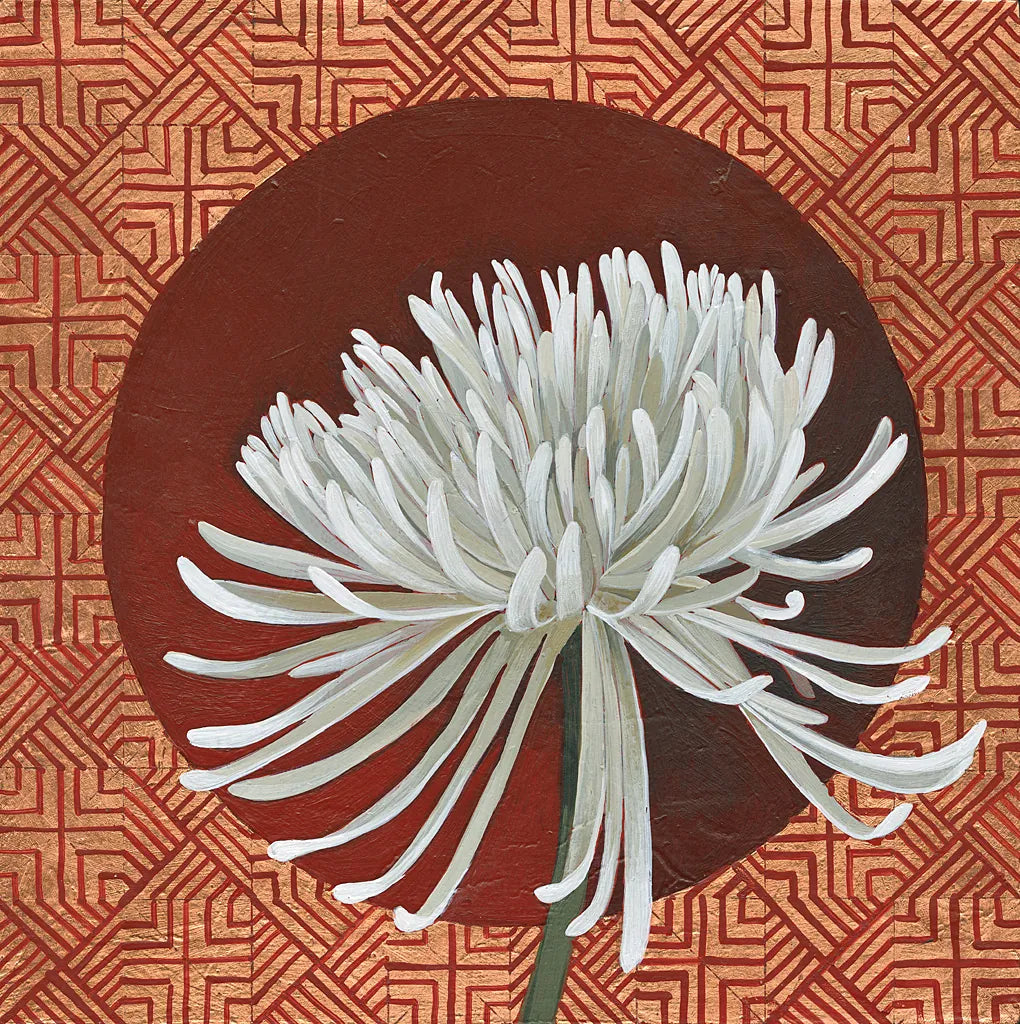 Morning Chrysanthemum III by Kathrine Lovell. SKU 28130a. Archival Giclee Fine art print for wall decor.