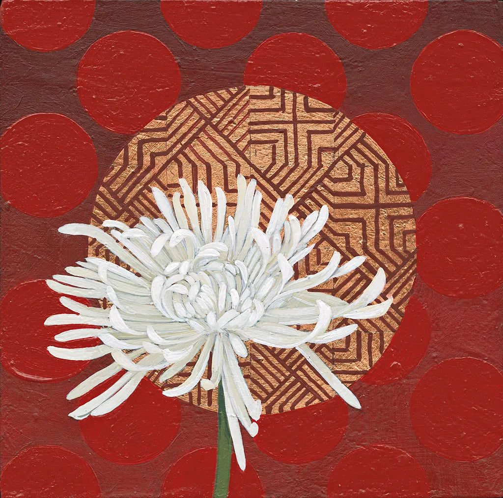Morning Chrysanthemum IV by Kathrine Lovell. SKU 28131a. Archival Giclee Fine art print for wall decor.