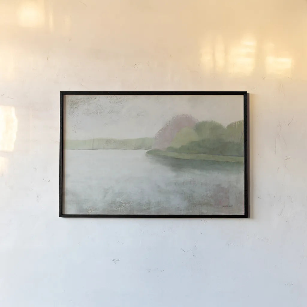 Nonquit Pond in May v2 by Kathrine Lovell. shown as a paper print in a black flame. Available as a archival giclee rolled canvas, fine art paper, or poster print. SKU 60040i.