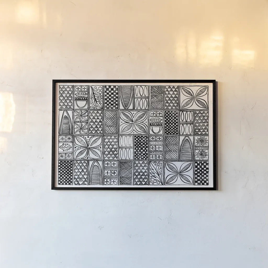 Patterns of the Amazon II BW by Kathrine Lovell. shown as a paper print in a black flame. Available as a archival giclee rolled canvas, fine art paper, or poster print. SKU 32714i.