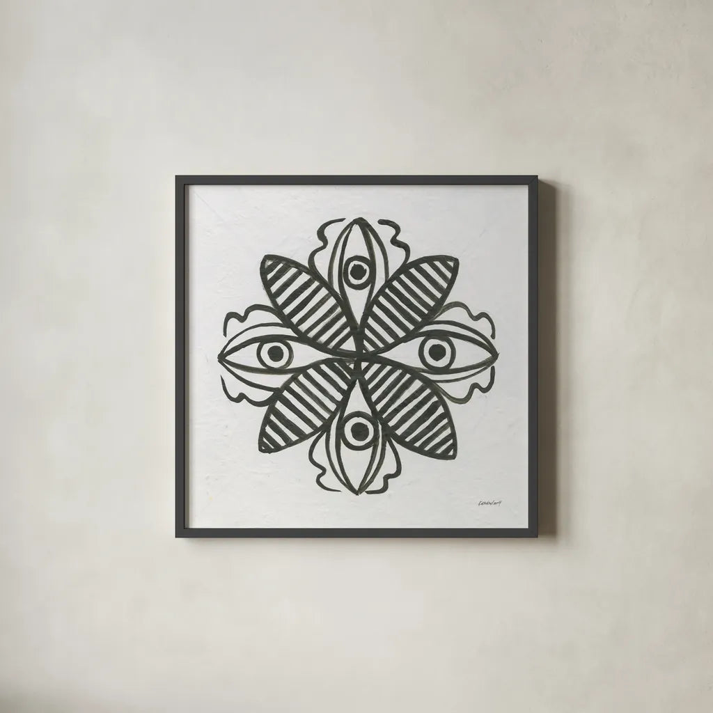 Patterns of the Amazon Icon III by Kathrine Lovell. Shown in a sleek black glass frame for a contemporary gallery look. Available as an archival giclee rolled canvas, fine art paper, or poster print. SKU 37106a.