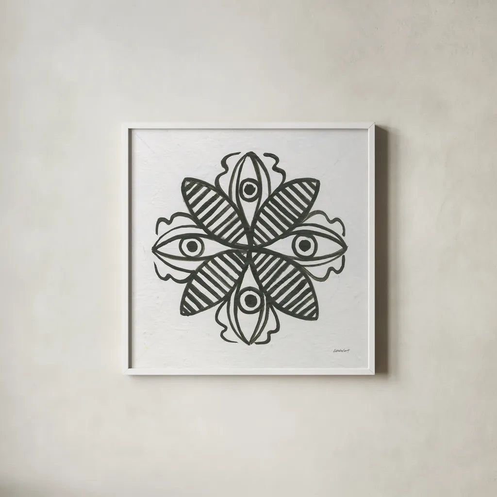 Patterns of the Amazon Icon III by Kathrine Lovell. Shown in a crisp white glass frame for a clean and minimalist style. Available as an archival giclee rolled canvas, fine art paper, or poster print. SKU 37106a.
