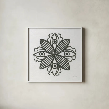Patterns of the Amazon Icon III by Kathrine Lovell. Shown in a crisp white glass frame for a clean and minimalist style. Available as an archival giclee rolled canvas, fine art paper, or poster print. SKU 37106a.