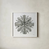 Patterns of the Amazon Icon IV by Kathrine Lovell. Shown in a crisp white glass frame for a clean and minimalist style. Available as an archival giclee rolled canvas, fine art paper, or poster print. SKU 37107a.