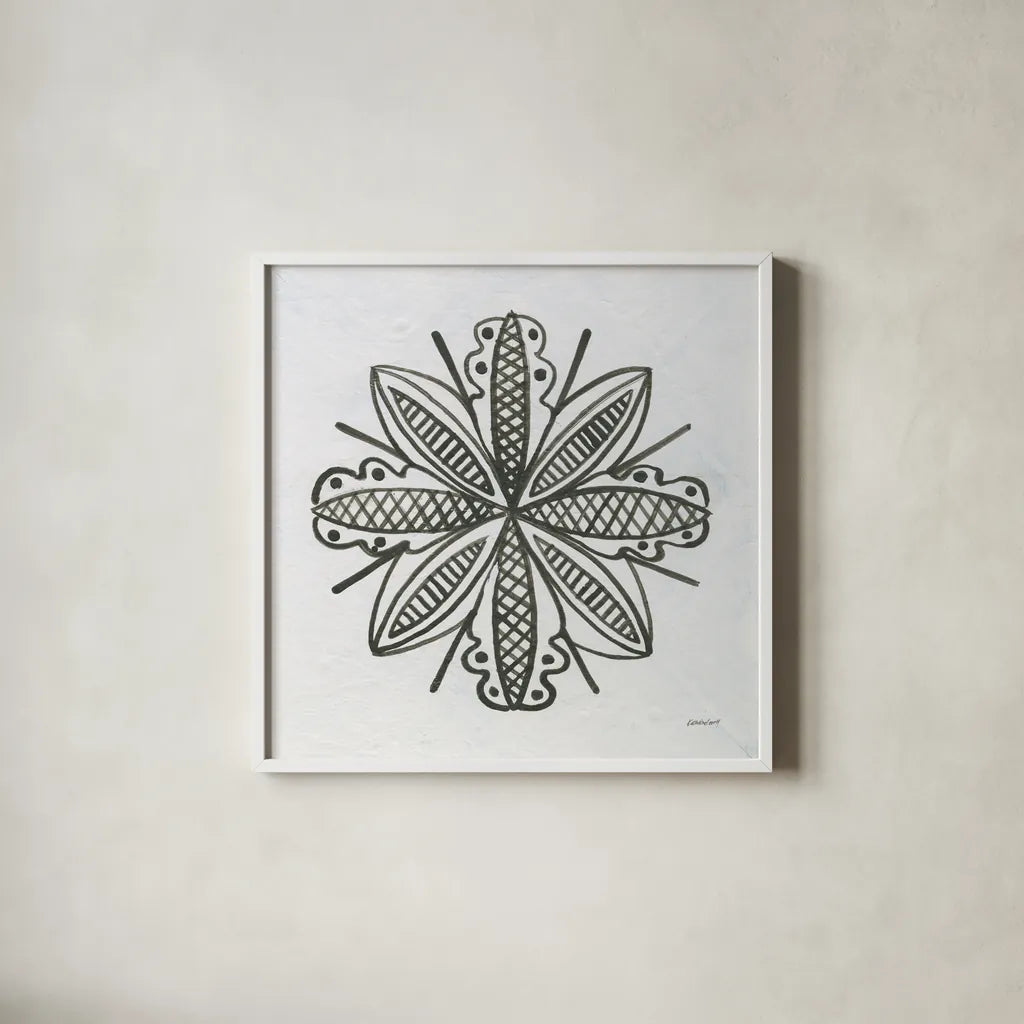 Patterns of the Amazon Icon IV by Kathrine Lovell. Shown in a crisp white glass frame for a clean and minimalist style. Available as an archival giclee rolled canvas, fine art paper, or poster print. SKU 37107a.