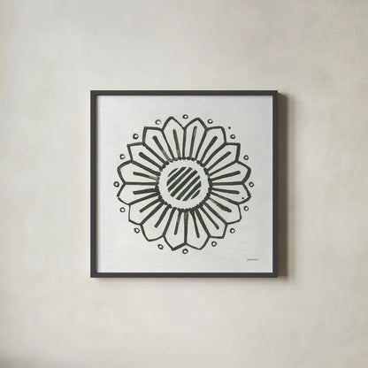 Patterns of the Amazon Icon IX by Kathrine Lovell. Shown in a sleek black glass frame for a contemporary gallery look. Available as an archival giclee rolled canvas, fine art paper, or poster print. SKU 37112a.