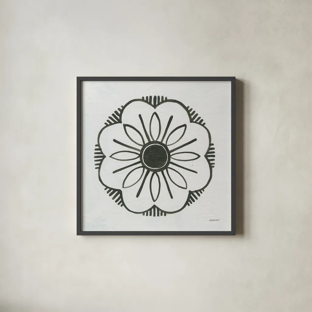 Patterns of the Amazon Icon V by Kathrine Lovell. Shown in a sleek black glass frame for a contemporary gallery look. Available as an archival giclee rolled canvas, fine art paper, or poster print. SKU 37108a.