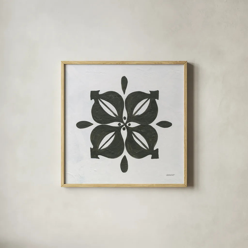 Patterns of the Amazon Icon VI by Kathrine Lovell. Shown in a natural wood glass frame for a timeless modern aesthetic. Available as an archival giclee rolled canvas, fine art paper, or poster print. SKU 37109a.