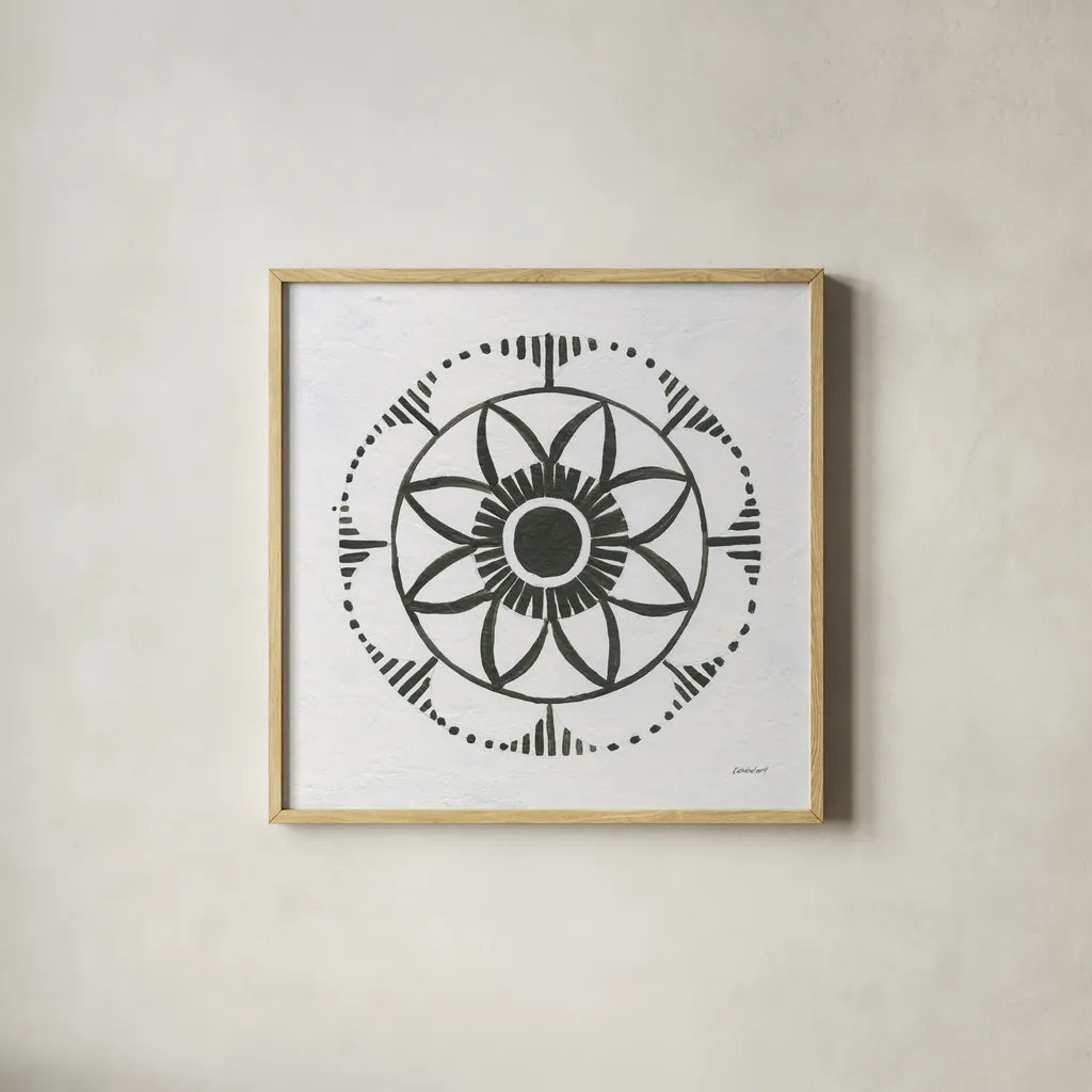 Patterns of the Amazon Icon VII by Kathrine Lovell. Shown in a natural wood glass frame for a timeless modern aesthetic. Available as an archival giclee rolled canvas, fine art paper, or poster print. SKU 37110a.