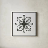 Patterns of the Amazon Icon VIII by Kathrine Lovell. Shown in a sleek black glass frame for a contemporary gallery look. Available as an archival giclee rolled canvas, fine art paper, or poster print. SKU 37111a.