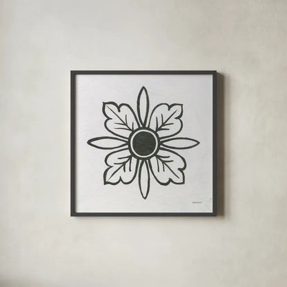 Patterns of the Amazon Icon VIII by Kathrine Lovell. Shown in a sleek black glass frame for a contemporary gallery look. Available as an archival giclee rolled canvas, fine art paper, or poster print. SKU 37111a.