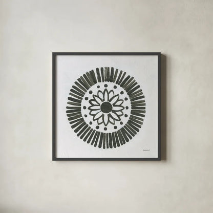 Patterns of the Amazon Icon XI by Kathrine Lovell. Shown in a sleek black glass frame for a contemporary gallery look. Available as an archival giclee rolled canvas, fine art paper, or poster print. SKU 37114a.