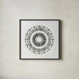 Patterns of the Amazon Icon XII by Kathrine Lovell. Shown in a sleek black glass frame for a contemporary gallery look. Available as an archival giclee rolled canvas, fine art paper, or poster print. SKU 37115a.