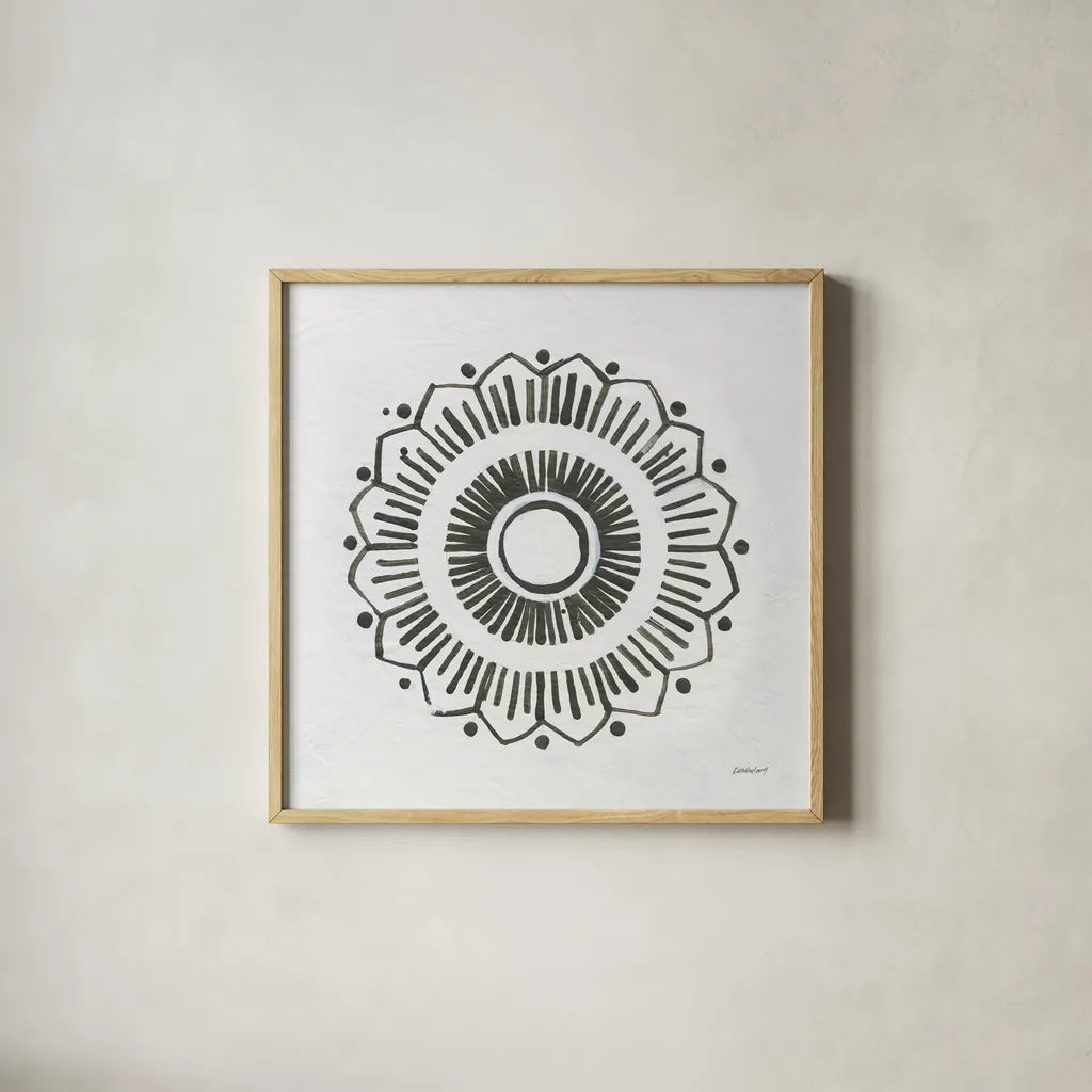 Patterns of the Amazon Icon XII by Kathrine Lovell. Shown in a natural wood glass frame for a timeless modern aesthetic. Available as an archival giclee rolled canvas, fine art paper, or poster print. SKU 37115a.