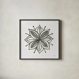 Patterns of the Amazon Icon XIV by Kathrine Lovell. Shown in a sleek black glass frame for a contemporary gallery look. Available as an archival giclee rolled canvas, fine art paper, or poster print. SKU 37117a.