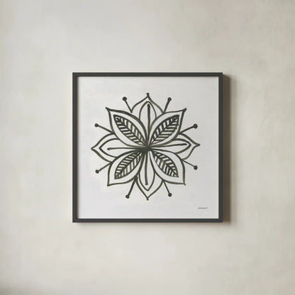 Patterns of the Amazon Icon XIV by Kathrine Lovell. Shown in a sleek black glass frame for a contemporary gallery look. Available as an archival giclee rolled canvas, fine art paper, or poster print. SKU 37117a.