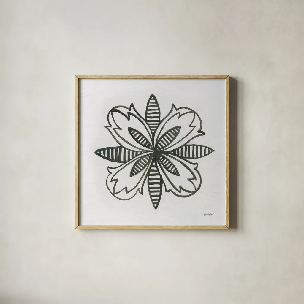 Patterns of the Amazon Icon XVI by Kathrine Lovell. Shown in a natural wood glass frame for a timeless modern aesthetic. Available as an archival giclee rolled canvas, fine art paper, or poster print. SKU 37119a.