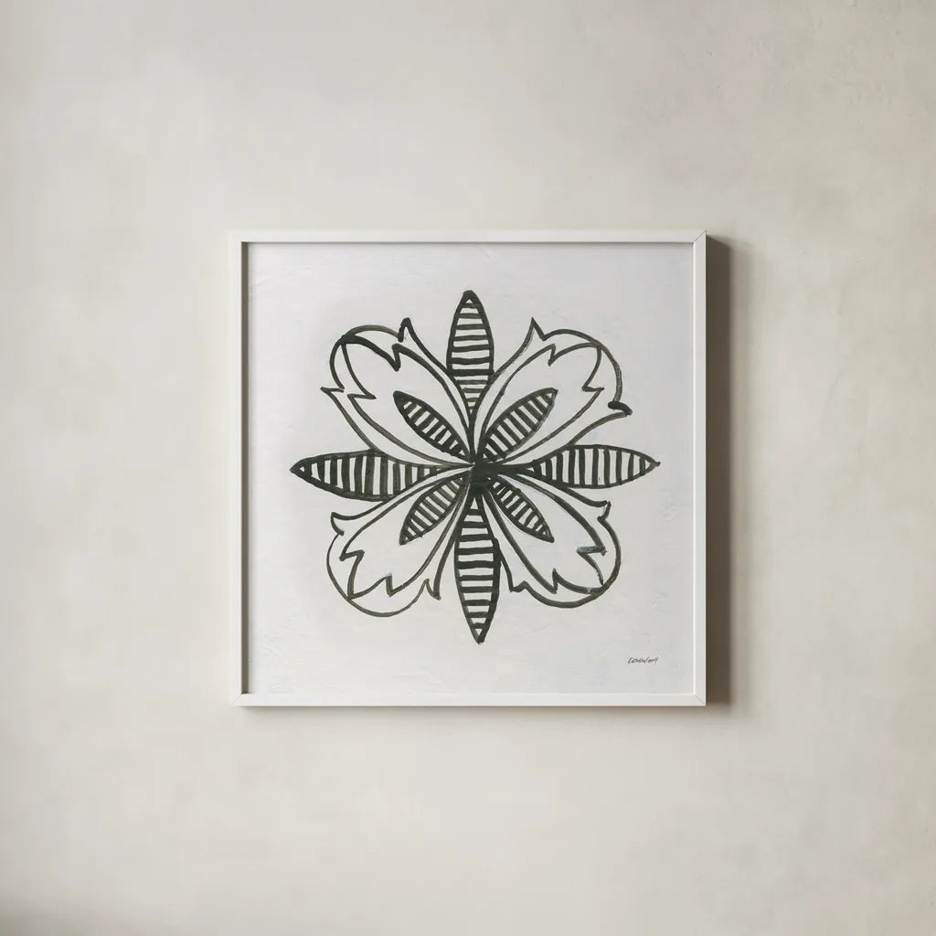 Patterns of the Amazon Icon XVI by Kathrine Lovell. Shown in a crisp white glass frame for a clean and minimalist style. Available as an archival giclee rolled canvas, fine art paper, or poster print. SKU 37119a.