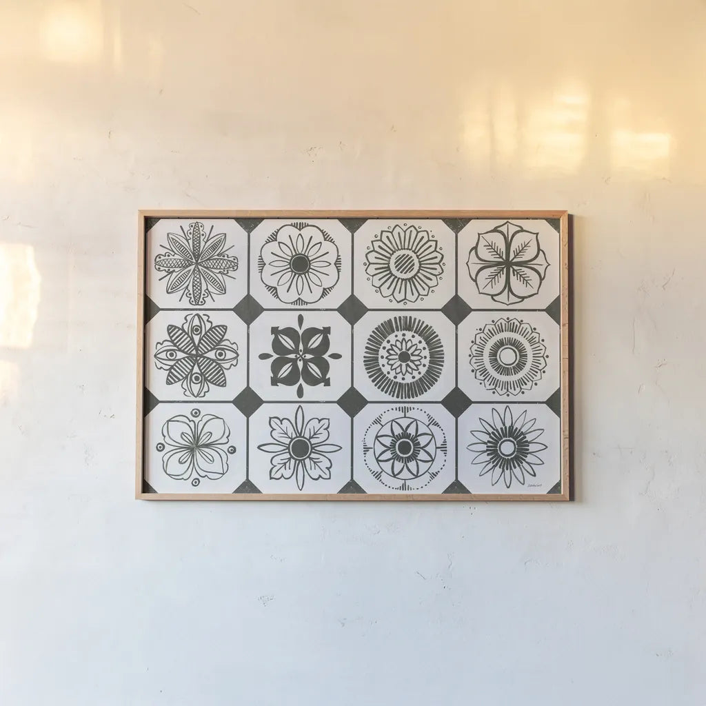 Patterns of the Amazon XVII by Kathrine Lovell. shown as a paper print in a natural frame. Available as a archival giclee rolled canvas, fine art paper, or poster print. SKU 37700i.