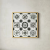 Patterns of the Amazon XXI by Kathrine Lovell. Shown in a natural wood glass frame for a timeless modern aesthetic. Available as an archival giclee rolled canvas, fine art paper, or poster print. SKU 37703a.