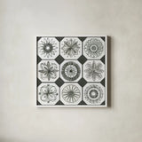 Patterns of the Amazon XXI by Kathrine Lovell. Shown in a crisp white glass frame for a clean and minimalist style. Available as an archival giclee rolled canvas, fine art paper, or poster print. SKU 37703a.