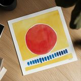 Primary Sunrise I by Kathrine Lovell. Shown as a detailed flat fine art print, highlighting archival giclee quality. Available as an archival giclee rolled canvas, fine art paper, or poster print. SKU 84780a.