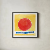 Primary Sunrise I by Kathrine Lovell. Shown in a sleek black glass frame for a contemporary gallery look. Available as an archival giclee rolled canvas, fine art paper, or poster print. SKU 84780a.