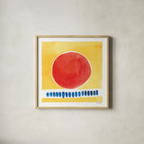 Primary Sunrise I by Kathrine Lovell. Shown in a natural wood glass frame for a timeless modern aesthetic. Available as an archival giclee rolled canvas, fine art paper, or poster print. SKU 84780a.