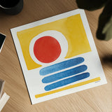 Primary Sunrise II by Kathrine Lovell. Shown as a detailed flat fine art print, highlighting archival giclee quality. Available as an archival giclee rolled canvas, fine art paper, or poster print. SKU 84781a.