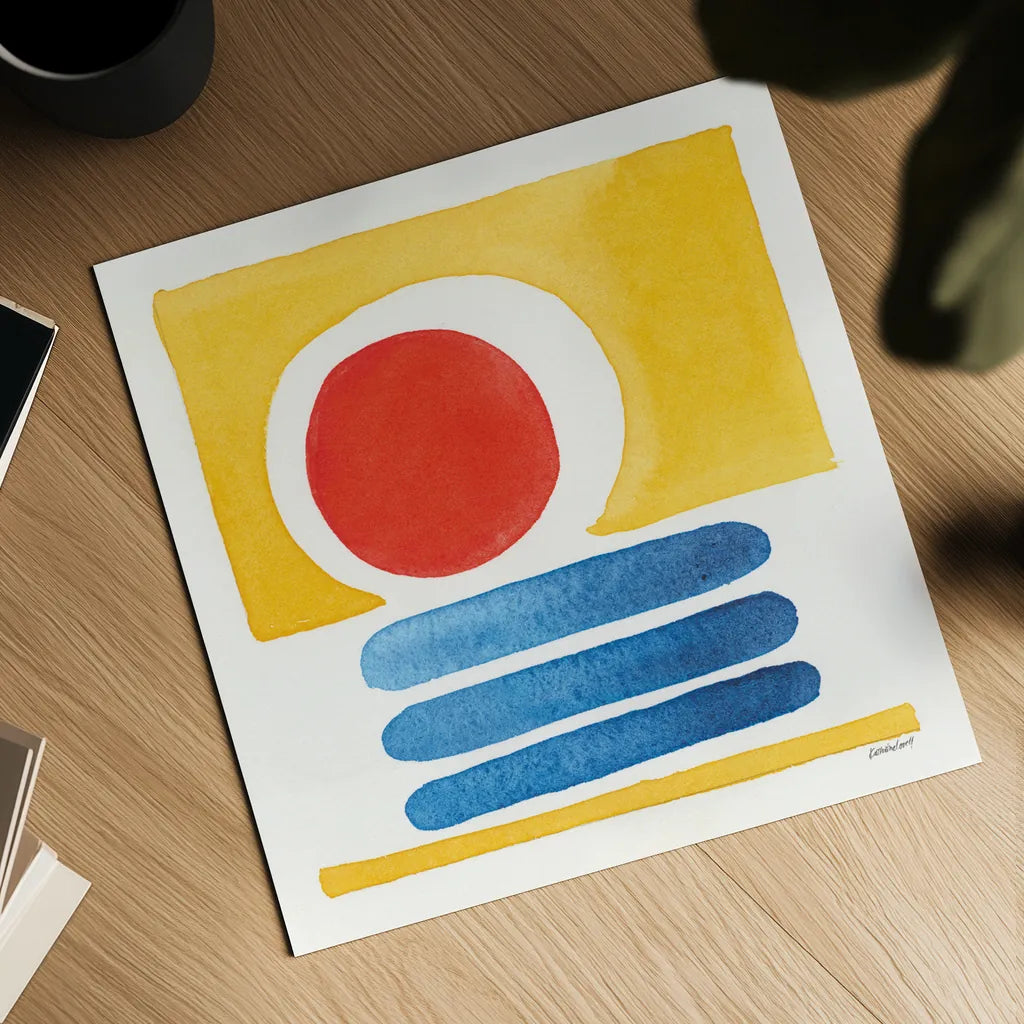 Primary Sunrise II by Kathrine Lovell. Shown as a detailed flat fine art print, highlighting archival giclee quality. Available as an archival giclee rolled canvas, fine art paper, or poster print. SKU 84781a.