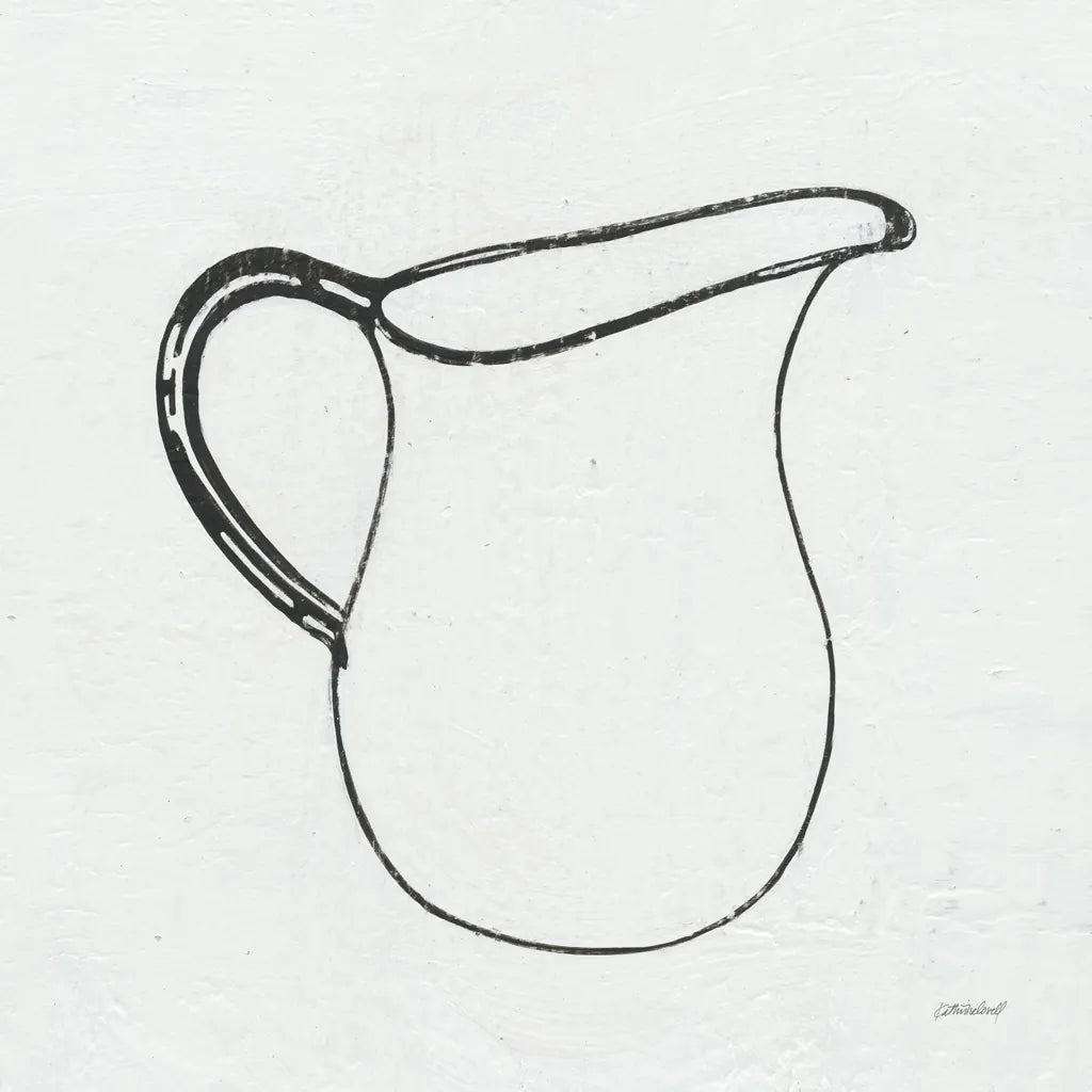 Retro Pitcher by Kathrine Lovell. SKU 63206a. Archival Giclee Fine art print for wall decor.