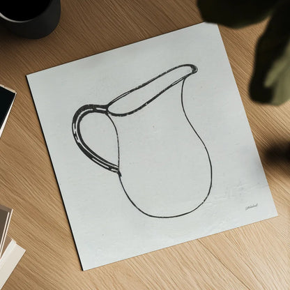 Retro Pitcher by Kathrine Lovell. Shown as a detailed flat fine art print, highlighting archival giclee quality. Available as an archival giclee rolled canvas, fine art paper, or poster print. SKU 63206a.