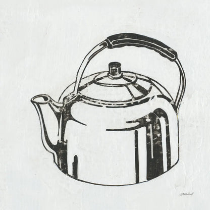 Retro Tea Kettle by Kathrine Lovell. SKU 63207a. Archival Giclee Fine art print for wall decor.