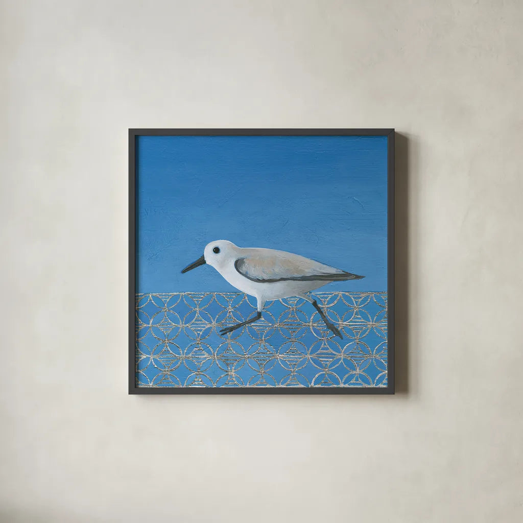 Run Run Run by Kathrine Lovell. Shown in a sleek black glass frame for a contemporary gallery look. Available as an archival giclee rolled canvas, fine art paper, or poster print. SKU 24447a.