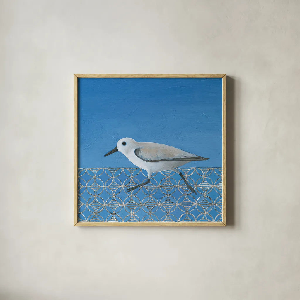 Run Run Run by Kathrine Lovell. Shown in a natural wood glass frame for a timeless modern aesthetic. Available as an archival giclee rolled canvas, fine art paper, or poster print. SKU 24447a.