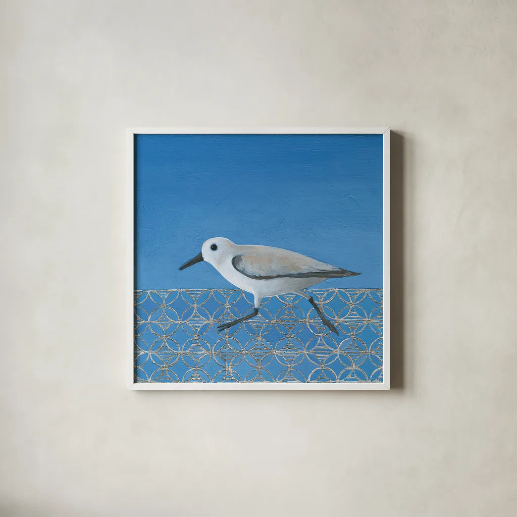 Run Run Run by Kathrine Lovell. Shown in a crisp white glass frame for a clean and minimalist style. Available as an archival giclee rolled canvas, fine art paper, or poster print. SKU 24447a.