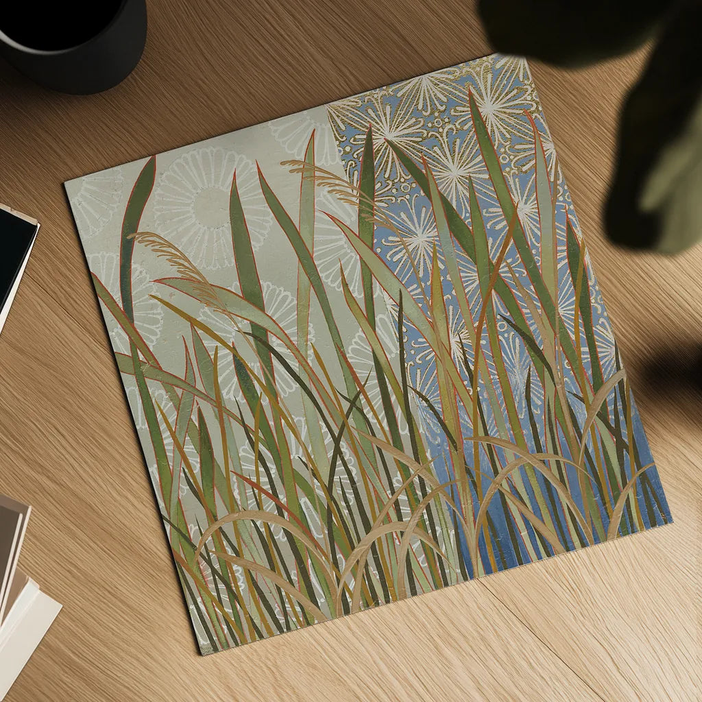 Scenic Grasses by Kathrine Lovell. Shown as a detailed flat fine art print, highlighting archival giclee quality. Available as an archival giclee rolled canvas, fine art paper, or poster print. SKU 43464a.