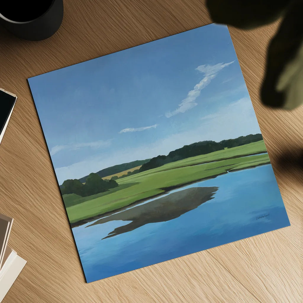 Seapowet Marsh by Kathrine Lovell. Shown as a detailed flat fine art print, highlighting archival giclee quality. Available as an archival giclee rolled canvas, fine art paper, or poster print. SKU 58638a.