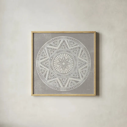 Seville I FB Greige by Kathrine Lovell. Shown in a natural wood glass frame for a timeless modern aesthetic. Available as an archival giclee rolled canvas, fine art paper, or poster print. SKU 33320a.