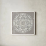 Seville I FB Greige by Kathrine Lovell. Shown in a crisp white glass frame for a clean and minimalist style. Available as an archival giclee rolled canvas, fine art paper, or poster print. SKU 33320a.