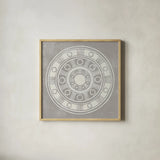 Seville II FB Greige by Kathrine Lovell. Shown in a natural wood glass frame for a timeless modern aesthetic. Available as an archival giclee rolled canvas, fine art paper, or poster print. SKU 33321a.