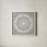 Seville II FB Greige by Kathrine Lovell. Shown in a crisp white glass frame for a clean and minimalist style. Available as an archival giclee rolled canvas, fine art paper, or poster print. SKU 33321a.